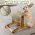 Fhiny Rabbit Scratch Toy, Natural Sisal Rabbit Scratching Ball Sisal Rope Bunny Claw Scratcher Rotating Ball Interactive Toys Nail Scratching Post...