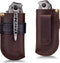 Leather Belt Knife Sheath, (Color Clash Series) Knife Holster, Pocket Knife Sheath, EDC Leather Sheath for Folding Knife Carrier, Darkbrown...