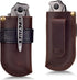 Leather Belt Knife Sheath, (Color Clash Series) Knife Holster, Pocket Knife Sheath, EDC Leather Sheath for Folding Knife Carrier, Darkbrown...