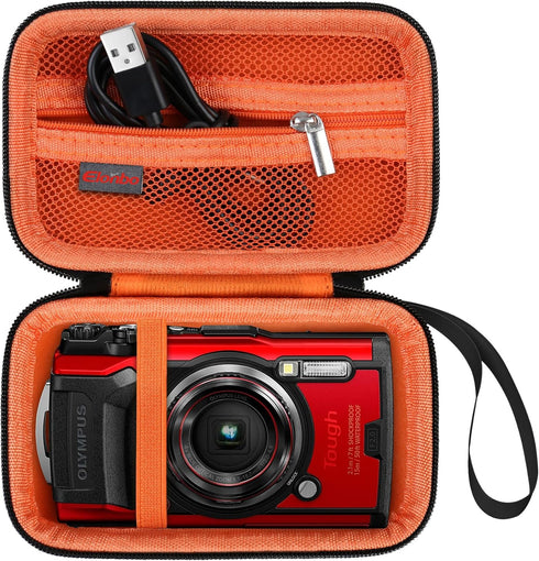 Carrying Case for OM SYSTEM Tough TG-7 Digital Camera/OM System Olympu TG-6 Underwater camera, Rugged Waterproof Shockproof WiFi 4K Video Digital ...