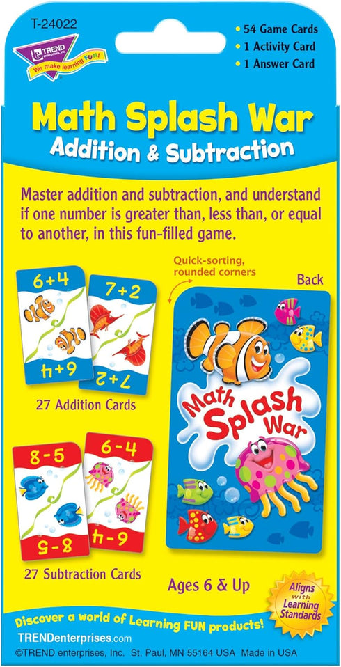 TREND enterprises, Inc. Math Splash War Addition & Subtraction Challenge Cards®...
