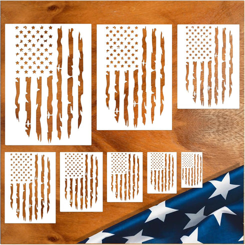 Large American Flag Stencil Star Stencils for Painting 50 Stars Military Template for Flag Patriotic Wood Burning Stencils for Spray Painting on S...