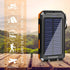 Solar Charger, 20000mAh Portable Outdoor Waterproof Solar Power Bank, Camping External Backup Battery Pack Dual 5V USB Ports Output, 2 Led Light F...