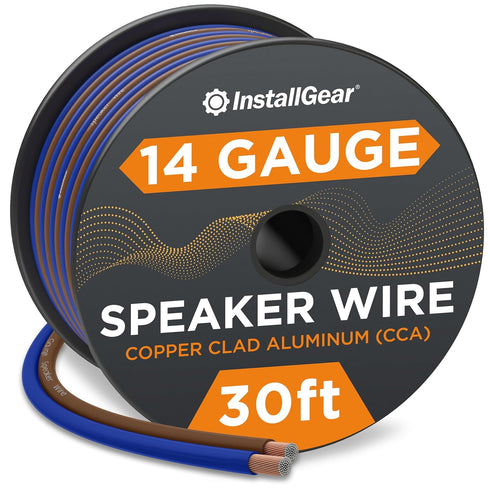 InstallGear 14 Gauge Speaker Wire Cable (30 Feet), 14 AWG Speaker Wire Cable for Car Speakers Stereos, Home Theater Speakers, Surround Sound, Radi...