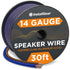 InstallGear 14 Gauge Speaker Wire Cable (30 Feet), 14 AWG Speaker Wire Cable for Car Speakers Stereos, Home Theater Speakers, Surround Sound, Radi...