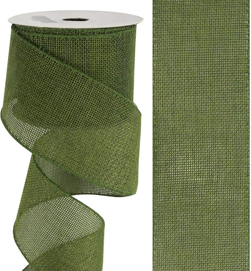 HUIHUANG Sage Burlap Ribbon Wired Solid Wired Edge Ribbon 2.5 inch Jute Ribbon Sage Green for Wreaths, Big Bows, Crafts, Decorations -10 Yards (30...