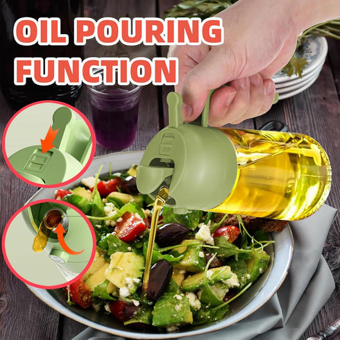 Sprayer for Cooking,470ml Olive Oil Spritzer,Oil Sprayer for Air Fryer, Salad,16oz Oil Dispenser Bottle for Kitchen?2 in 1 Olive Oil Dispenser?Oil...