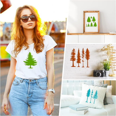 8 Pcs Pine Trees Stencils,Reusable Trees Template Large Tree Stencil for Painting Wall Wood Window Furniture Fabric Canvas Home Decor Supplies Art...