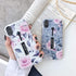 Compatible with iPhone XR Case Finger Grip,3D Embossed Pink Flowers Gray Shell Design,Rugged Shockproof Slim Fit Dual Layer Finger Ring Loop Strap...