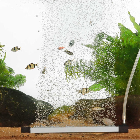 hygger Bubble Curtain Wall Aquarium Air Stone Kit, Fish Tank Air Bubbler Dissolved Oxygen Aerator Stone with Air Tubing Diffuser Bubbling Decorati...