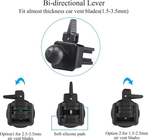 Ailun Car Phone Mount Air Vent Cellphone Holder Cradle 2Pack Universal for iPhone 15/14/13/12/11/11 Pro/11 Pro Max/X Xs XR Xs Max and More Smartph...