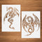 Medieval Dragon Stencils, 2 Pcs Dragon Plastic Stencils Templates for Painting on Wood Canvas Wall 8.3"x11.7"...