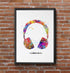 Dignovel Studios 8X10 Unframed Headset with Sound Wave Headphone Game Room Watercolor Print Archival Fine Art Print Nursery Wall Art Home Wall Dec...