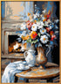 Leczany Cross Stitch Stamped Kit for Beginner - Fireplace and Flowers | DIY Embroidery Starter Patterns Craft Kit Needlepoint for Adults or Kids |...