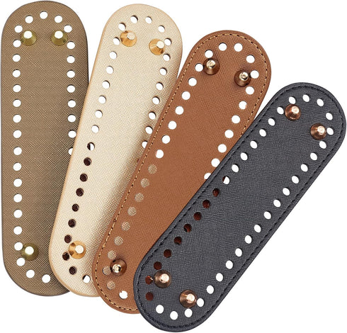 PH PandaHall 4 Colors 7.1x1.9" Bag Bottom Shaper Round Crochet Bag Bottom Leather Bag Shaper Pad for Bags Cushion Base with Holes Bag Shoulder Bag...