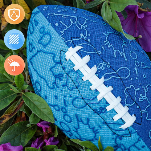 AMOR PRESENT Inflatable Waterproof Football, 9.3 Inch Practice Football with Special Grip Pattern Rubber Football for Kids Outdoor Games (Random C...