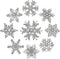 9PCS Christmas Snowflake Brooches Winter Holiday Rhinestone Snowflake Brooch Pins Set for Women Men Family Christmas New Year Gifts...