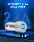 TIKALONG Car Charger Compatible with iPhone 13/12/11/XR/XS/X/Pro Max 8/7/6/6S Plus 5S/5C/SE2, iPad Air Mini Pro (2.4A Dual Port USB Car Charger Ad...