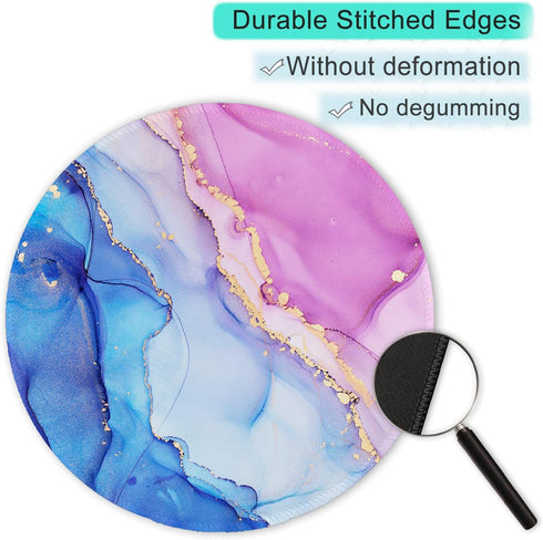 ITNRSIIET [20% Larger Mouse Pad with Stitched Edge, Premium-Textured Mouse Mat Waterproof Non-Slip Rubber Base Round Mousepad for Office Gaming PC...
