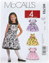 McCall's Patterns M5793 Children's/Girls' Lined Dresses, Size CL (6-7-8)...