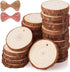 Fuyit Wood Slices 30 Pcs 2.0-2.4 Inches Craft Wood kit Unfinished Predrilled Tree Slices with Hole, Wooden Circles for Arts and Crafts Christmas O...