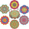 Round Diamond Art 6 Pieces of Diamond Painting Coasters with Brackets, Mandala Art Coasters, Adult DIY Diamond Art Crafts, Small Diamond Painting ...