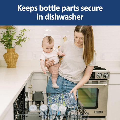 Dr. Brown's Dishwasher Basket for Small Baby Bottle Parts, Pacifiers, and Accessories, Clean, Store and Organize Newborn Essentials, BPA free...