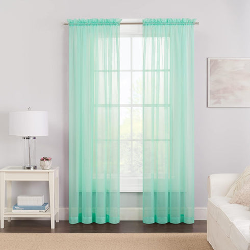 PAIRS TO GO Rod Pocket Sheer Window Curtains for Bedroom or Living Room (2 Panels) 59 in x 63 in...