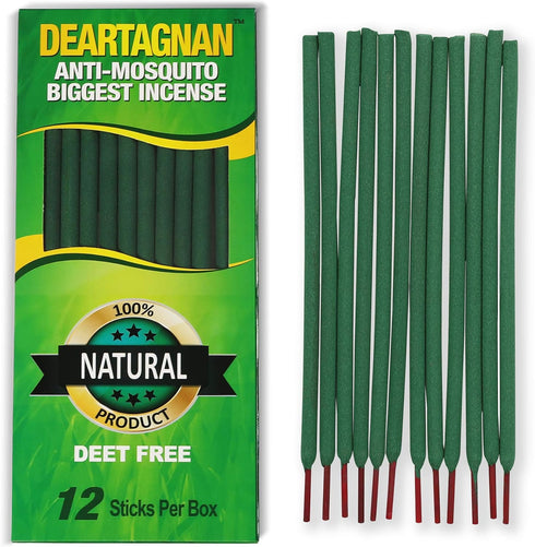 Mosquito Incense Repellent Sticks with Natural Ingredients Citronella, Lemongrass and Rosemary Oil Non Toxic and DEET Free. Anti- Mosquitos Repell...