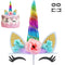 Unicorn Cake Topper Handmade Rainbow Horn Unicorn Cake Topper Happy Birthday Party Decoration Supplies Magic Reusable Cake Toppers with Eyelashes ...