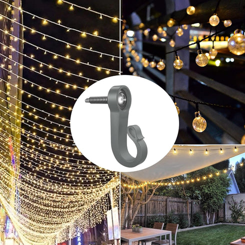 Pack of 46 Q Hanger Screws in Hooks for Outdoor String Lights and Garage Party Decor...