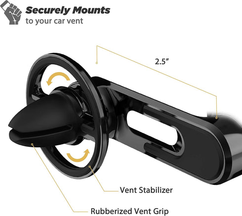 Scosche MM2VP2SR-SP MagicMount Pro Magnetic FreeFlow Vent Mount Holder Phone Mount for Car, Neodymium Magnet, Adjustable Rotating View, Black...