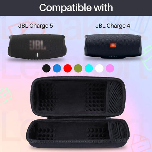 Hard Case Compatible with JBL Charge 5 Charge 4 Waterproof Bluetooth Speaker (Black Case)......