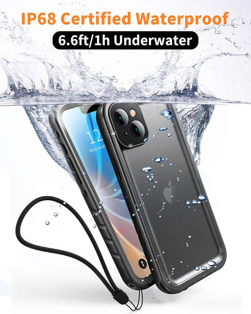 Cozycase Compatible with iPhone 14 Plus Waterproof Case - Full Body Shockproof Dustproof Dropproof Built in Screen Protector Rugged Waterproof Cas...