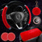 1 Sets 6 Pieces Fluffy Steering Wheel Cover Set for Women,ZYNQACC Diamond Plush Steering Wheel Cover Bling Car Coaster Rhinestone Ring Sticker Aut...