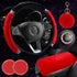 1 Sets 6 Pieces Fluffy Steering Wheel Cover Set for Women,ZYNQACC Diamond Plush Steering Wheel Cover Bling Car Coaster Rhinestone Ring Sticker Aut...