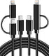 2Pack 2-in-1 6.6FT USB C to Lightning and USB C Charger Cable Multiple Fast Charging Cord Compatible with iPhone 15 14 13 12 11 Pro Max Mini, iPad...