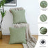 Green Pillow Covers 18x18 inch with Pom-poms Set of 2 Corduroy Farmhouse Boho Accent Decorative Throw Pillow Covers for Couch Bed Sofa...