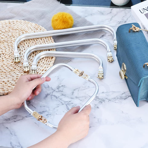 uxcell Metal Purse Frame 2Pcs, 12" Rectangle Lock Frame Kiss Lock Clasp Bag Frame Hardware Replacements for DIY Purse Handle Bag Making Sewing Cra...