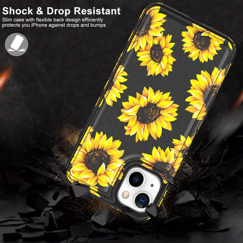 LETO for iPhone 13 Case,Flip Folio Leather Wallet Cover with Fashion Flower Designs for Girls Women,Built-in Card Slots Kickstand Protective Phone...