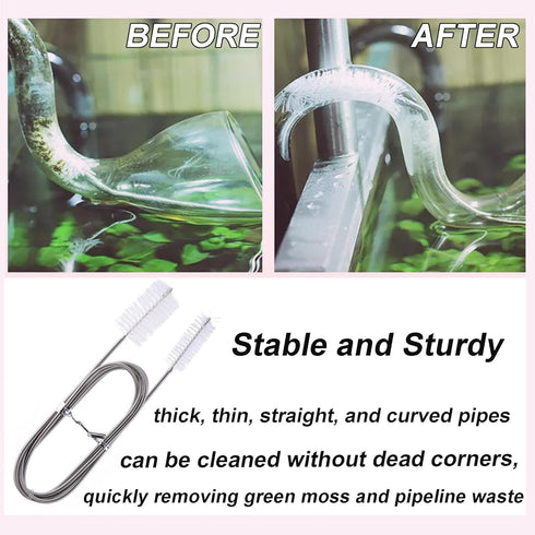 Aquarium Filter Brush Long Brush Flexible Double Ended Bristles Hose Pipe Cleaner for Fish Tank or Home Kitchen(White)...