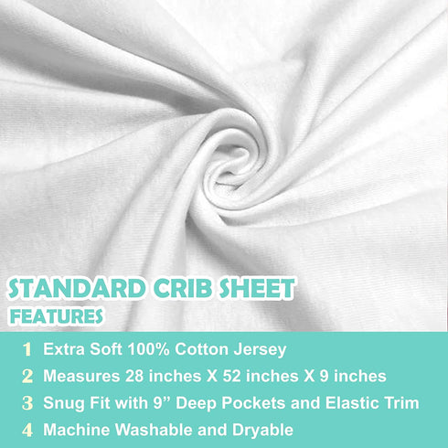 American Baby Company 2 Pack Fitted Crib Sheets 28" x 52", Soft Breathable Neutral 100% Cotton Jersey Sheet, White, for Boys and Girls, Fits Crib ...