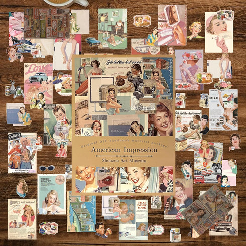 100Pcs Scrapbook Craft Paper Kit for Scrapbook Journaling Supplies ,Scrapbook Beauty Stickers Aesthetic for Scrapbooking Supplies,Bullet Junk Jour...