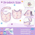 Cotton Drooling Baby Bib - 3Pcs Unisex Boy Girl Cotton Teething Infant Bibs with Adjustable Buttons Purple Owl Toddler Food Bibs Keepsake Baby Gif...