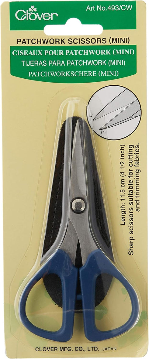 Clover Patchwork 4-1/2-Inch Mini Scissors (493/CW) , Green...