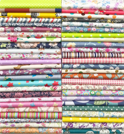 Misscrafts 50pcs 10x10 Inches Cotton Quilting Fabric Craft Supplies Top Fat Quarter Bundles Floral Precut Fabric Square for DIY Craft Patchwork...