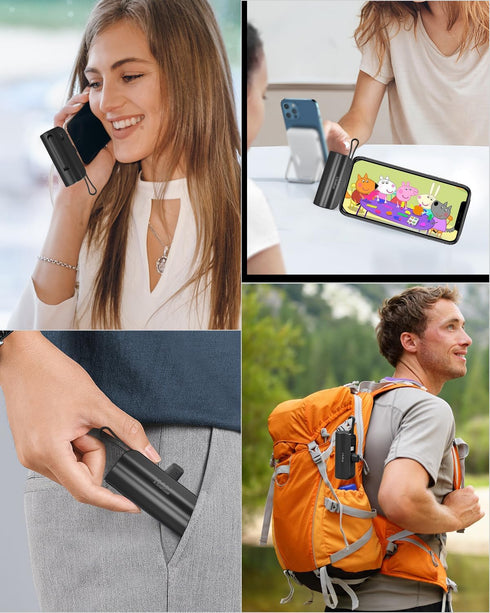 Portable Charger Small Power Bank?5000mAh Mini Compact Portable Phone Charger for Travel - Compatible with iPhone 15 14 13 Samsung (Black1)......