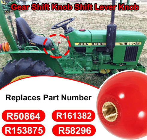 Red Gearshift Knob Shift Lever Knob Replacement for John Deere Tractors 1020 2640 2755 4430 4455 8430 Replace R50864 R161382 R153875 R58296...