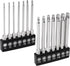 MulWark 14PC Security Torx Bit Set 3" Long Tamper Proof Star Screwdriver Bit Set 1/4" Hex Shank S2 Steel T4 - T40 Magnetic Impact Driver Drill Bit...