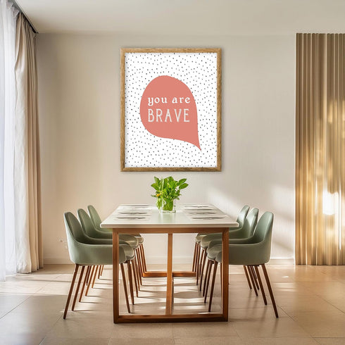 Posterizer 1 pcs-Positive Affirmations For Kids-you are brave-Motivational & Inspirational Art Gift for Men Women Entrepreneur Teens Decor for H...